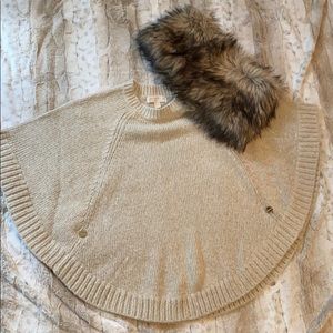 Michael Kors Poncho Sweater w/detachable collar